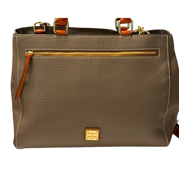 Dooney & Bourke Pebble Leather Zip Satchel Shoulder Bag Large - Picture 2 of 16